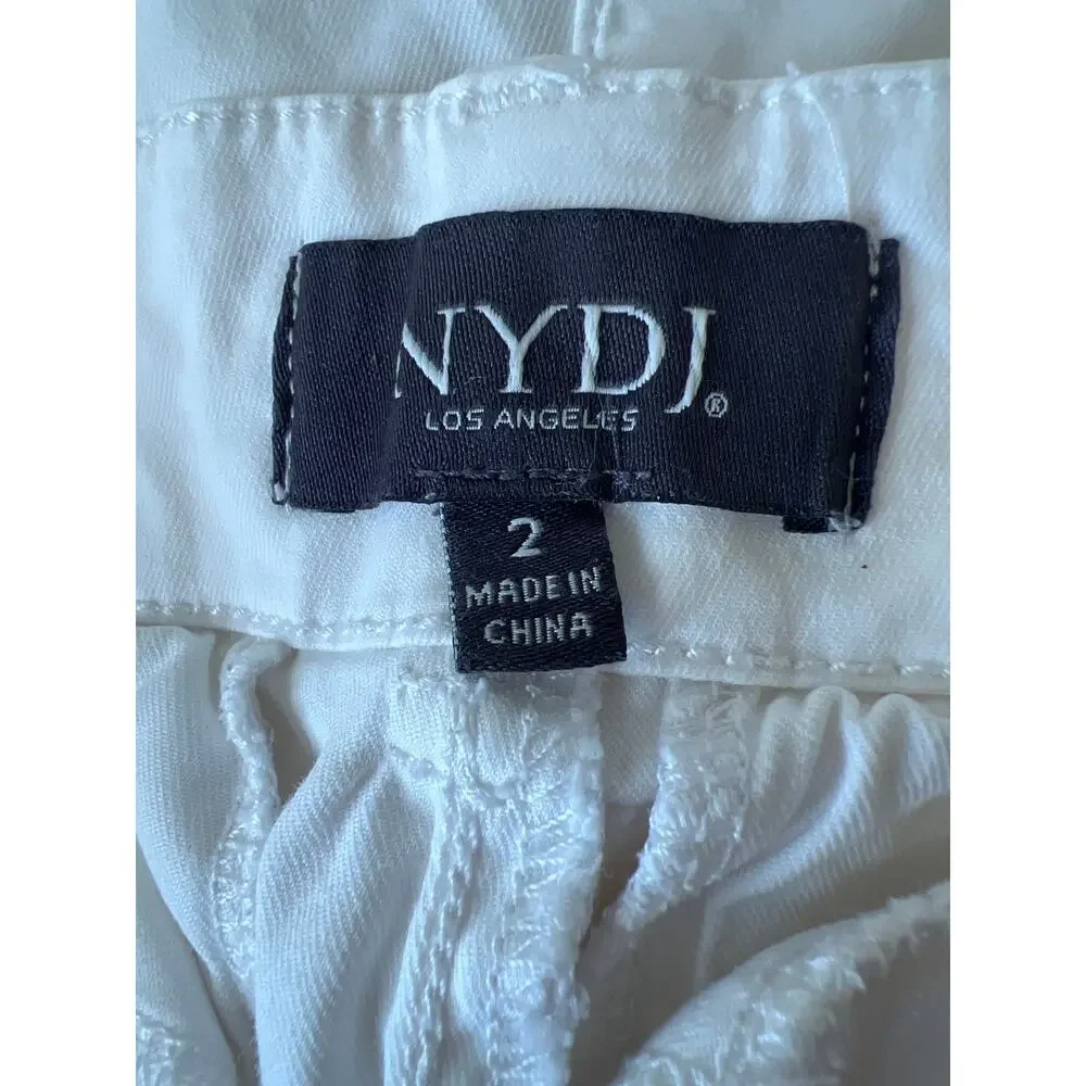 NYDJ Size 2 White Stretch Twill Slim Ankle Pants Chinos